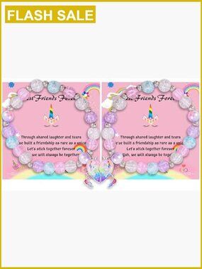 Magnetic Charm BFF Bracelets for 2 Girls Friendship Gift Set